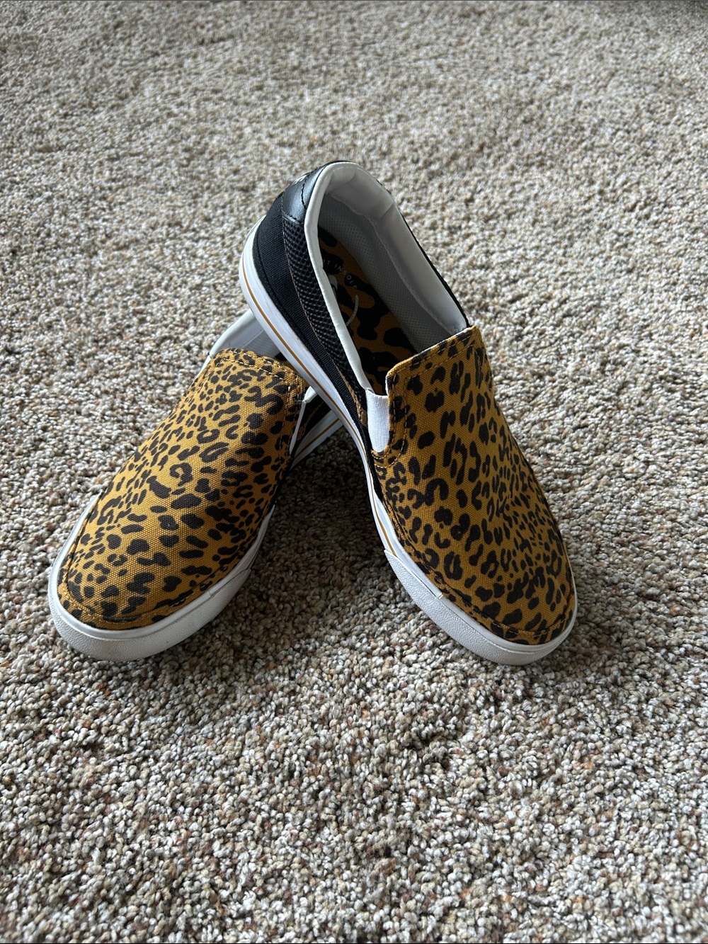 Nike Court Legacy Slip-On Shoes Womens 8 Leopard Print Black Canvas